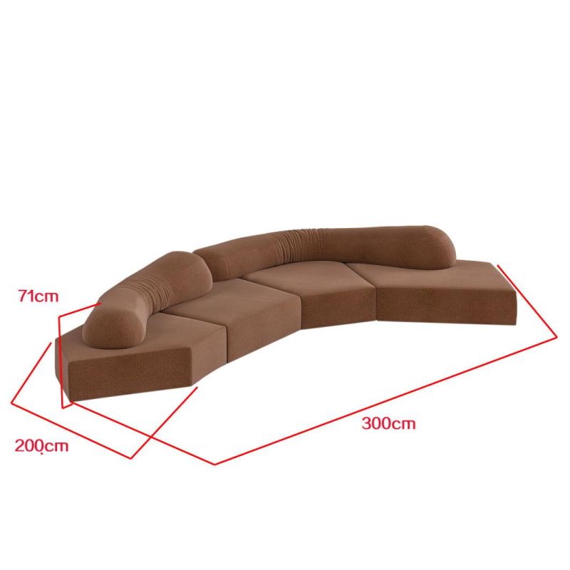 Italian Luxury Style High Class Light Grey Fabric Living Room Coch Living Room Sofa Furniture Modern Home Sofa