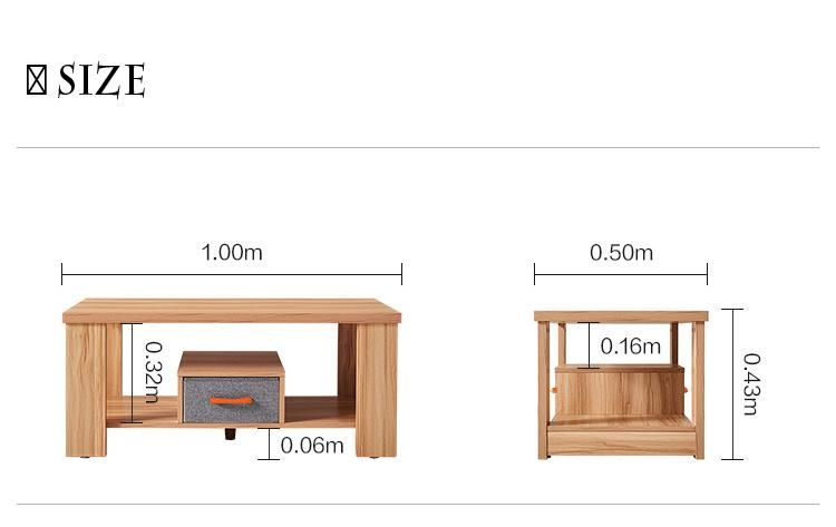 Factory Price Wooden Modern Tea Table Living Room Center Table Coffee Table