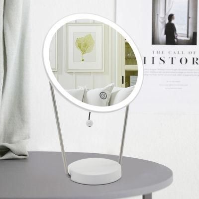 Special Design Rechargeable Smart Glass LED Makeup Ring Light Mirror with Touch Sensor