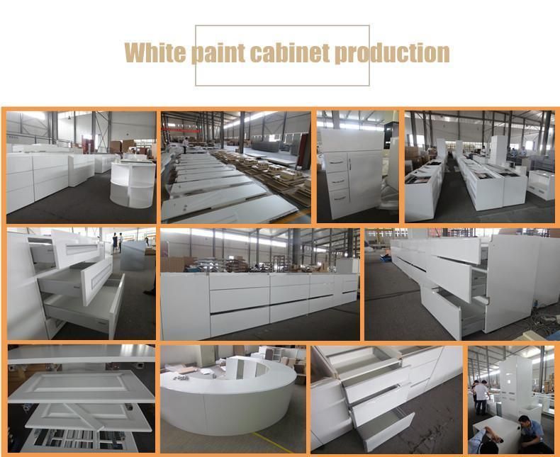 Apartment High Quality Moisture Resistant Integrated White Flat Lacquer Kitchen Cabinet