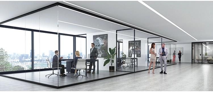 Modern Glass Partition HK55s 12mm Glass Aluminium Office Glass Partition