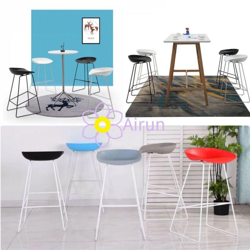 Modern Iron Bar Chair High Stool Nordic Industrial Style Plastic Bar Counter Chair