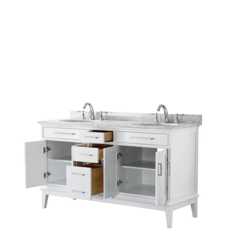60" Double Bathroom Vanity - White