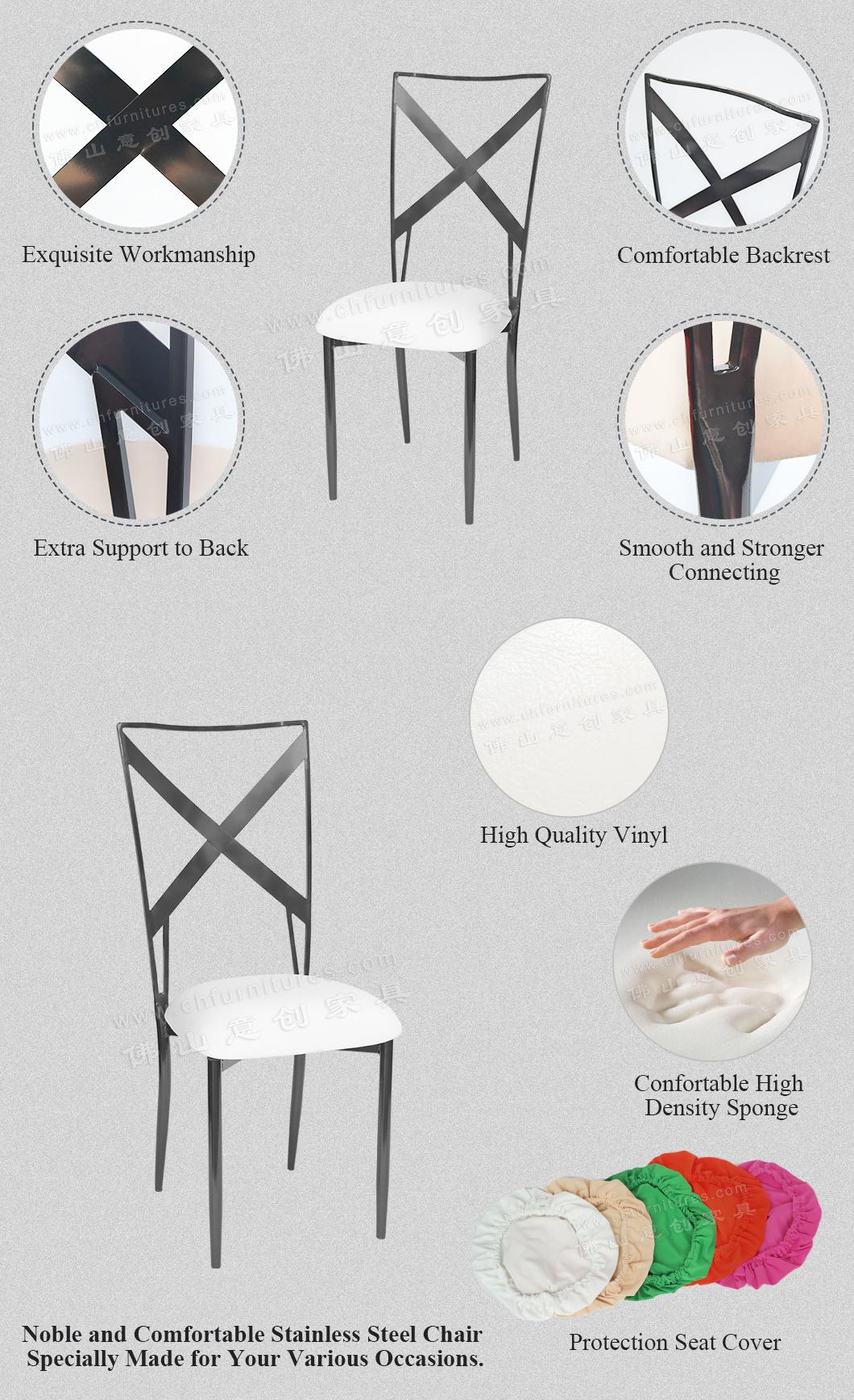 Hyc-Ss62D Used Banquet Dining Wedding Stainless Steel Chair for Sale