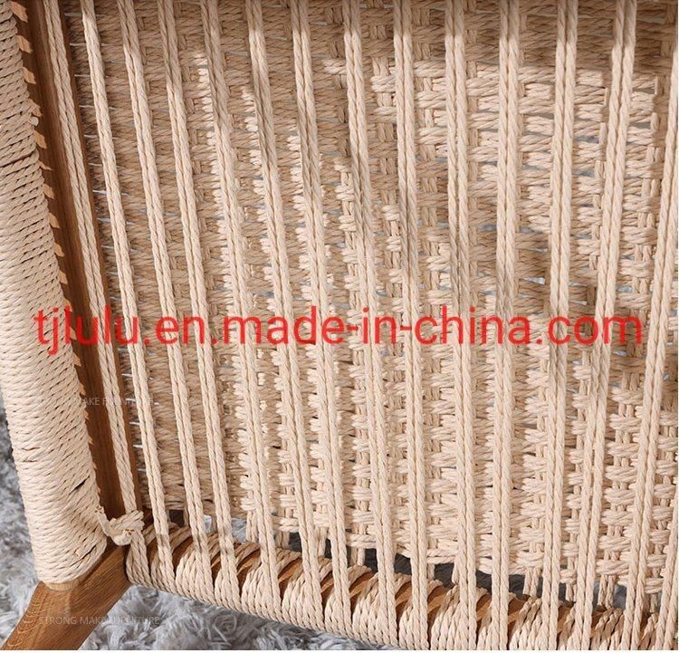 Home Furniture Modern Patio Rattan Rope Woven Coffee Bistro French Hotel Restaurant Dining Chair