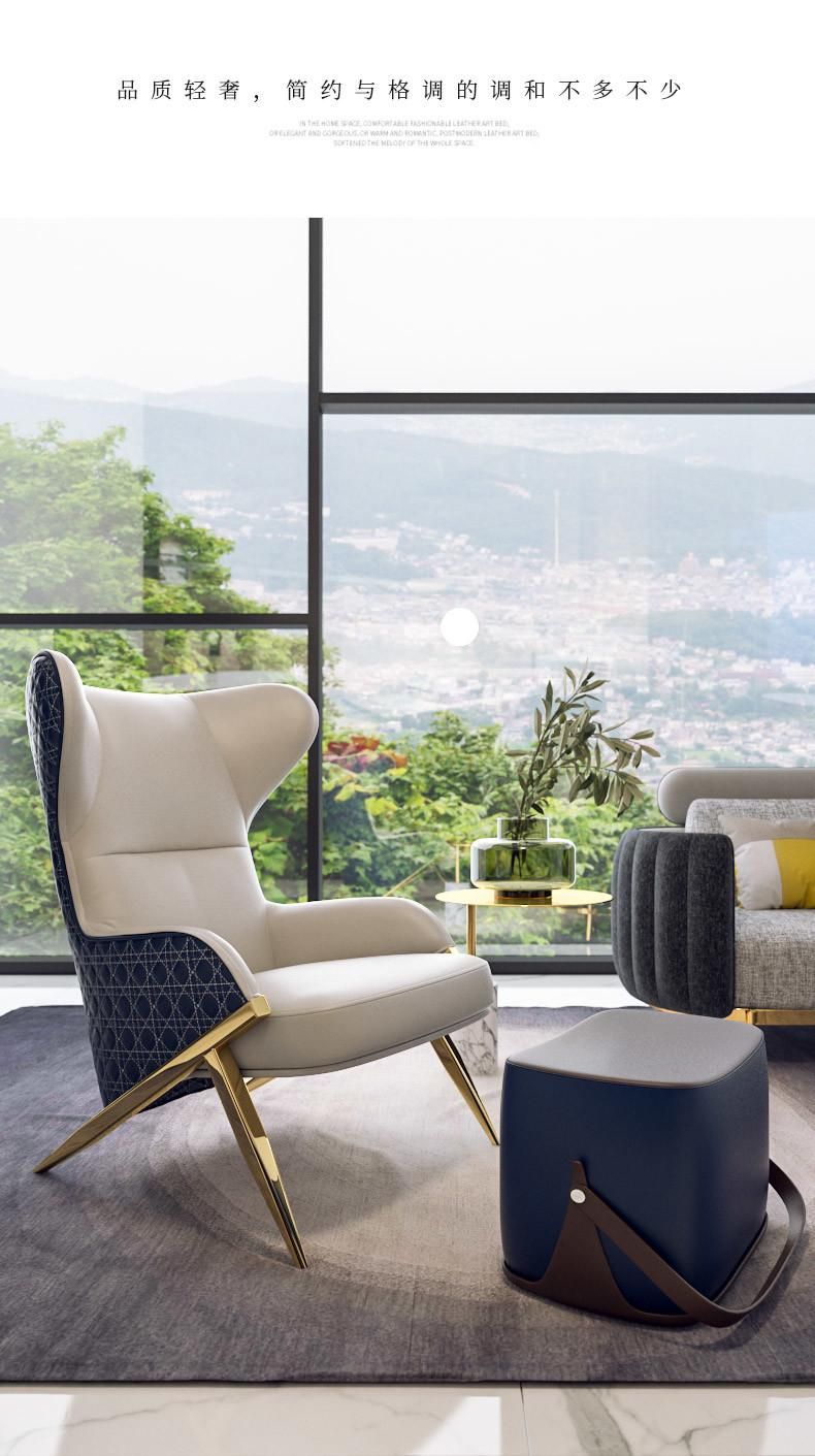 High-End Leather Furniture Dining Table and Chair