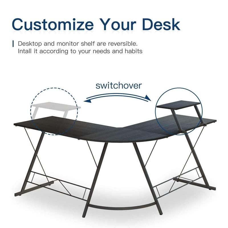 Bedroom Furniture Table Wooden Modern Corner Large L Shape Computer Desk for Home Office