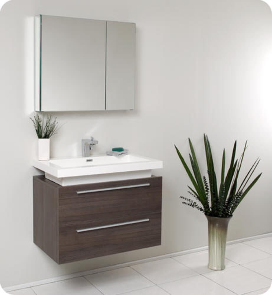 Modern Hotel Waterproof Wood Black Bathroom Cabinet Vanity with Mirror for Home