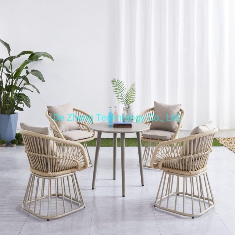 Modern Restaurant Aluminum Balcony Set Antique Rope Hotel Chair Style Restaurant Furniture