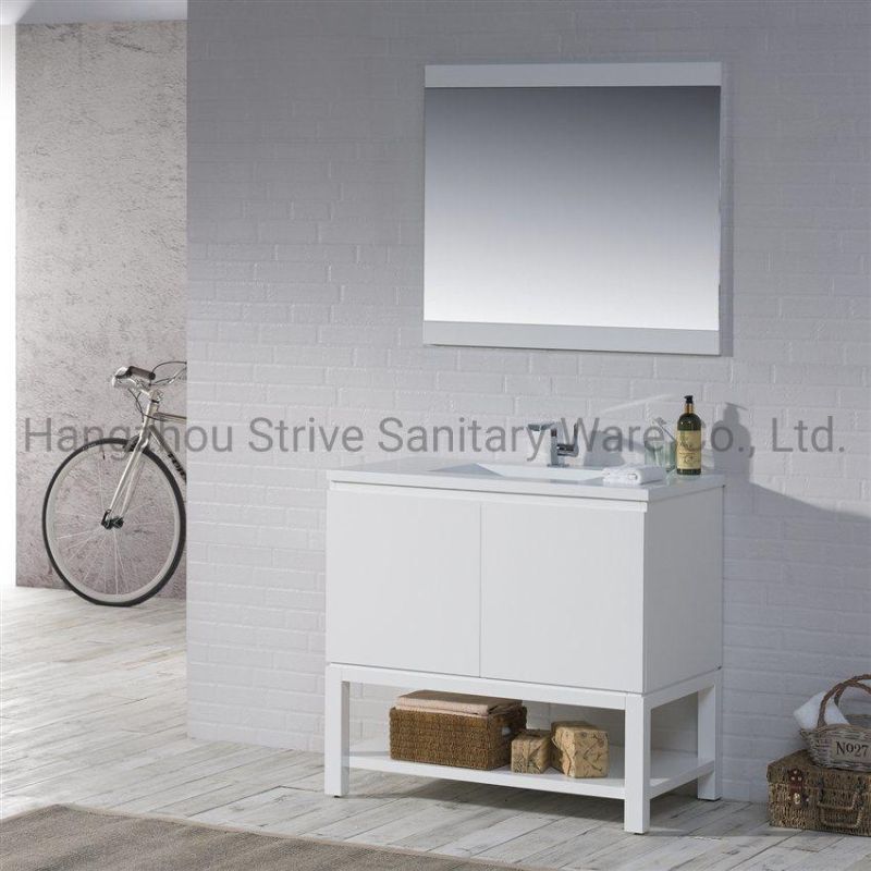 Bathroom Furniture Gray Modern Bathroom Vanity Cabinet Floor Mounted