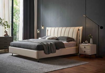 New Verticle Tufted Modern Beds Set Upholstered Bedroom Furniture Appartment Home Leather Bed