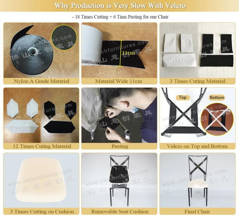 Modern Silver Stainless Steel Various Color Seat Bag Outdoor Wedding Hotel Banquet Fork Back Chair