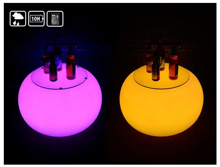 Outdoor Table PE Plastic LED Bar Set Outdoor Glowing Furniture