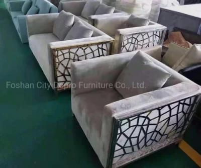 Laser Cut Frame Classic Stainless Steel Hot Seller Single Sofa