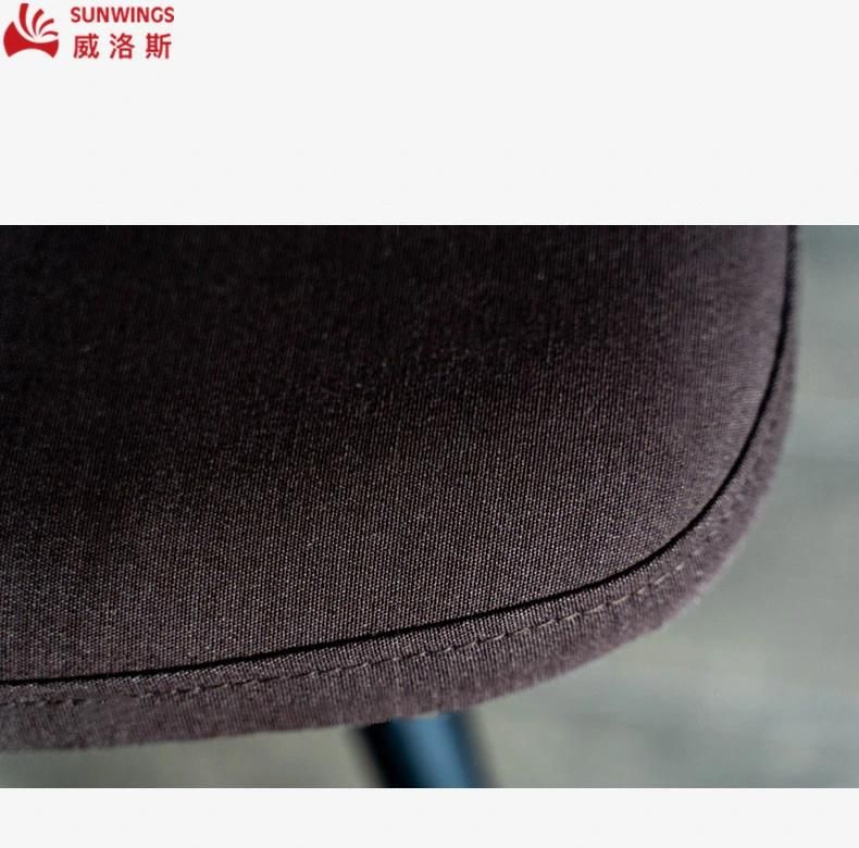 Light&Luxury Fabric with Stainless Steel Leg with Copper Plating Dining Chair Furniture for Hotel