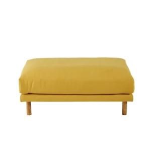 Modern Chinese Leirure Wooden Fabric Hotel Home Office Living Room Kids Outdoor Garden Furniture Square Ottoman Pouf Sofa Chair for Bedroom