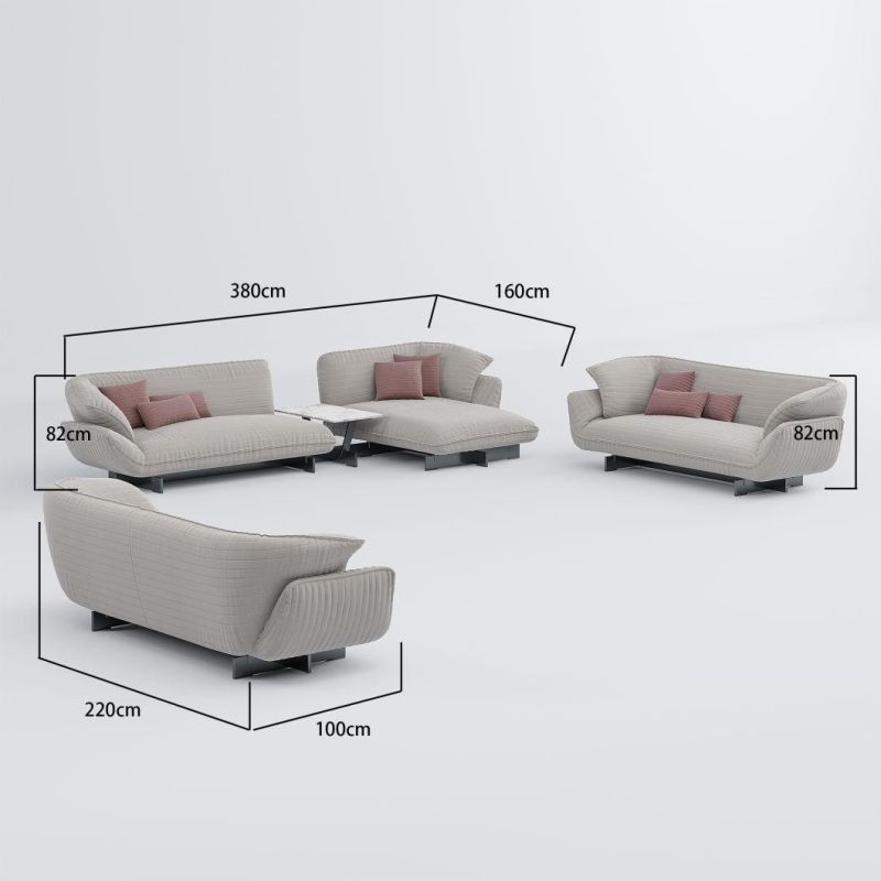 Factory Direct Sale Modern Sectional 1+2+3 Sofa Furniture Sets Leisure Fabric Sofa with Chaise