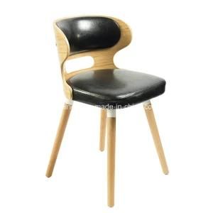 Modern Solid Wood Comfortable Leather Home Living Room Dining Chair (5512)