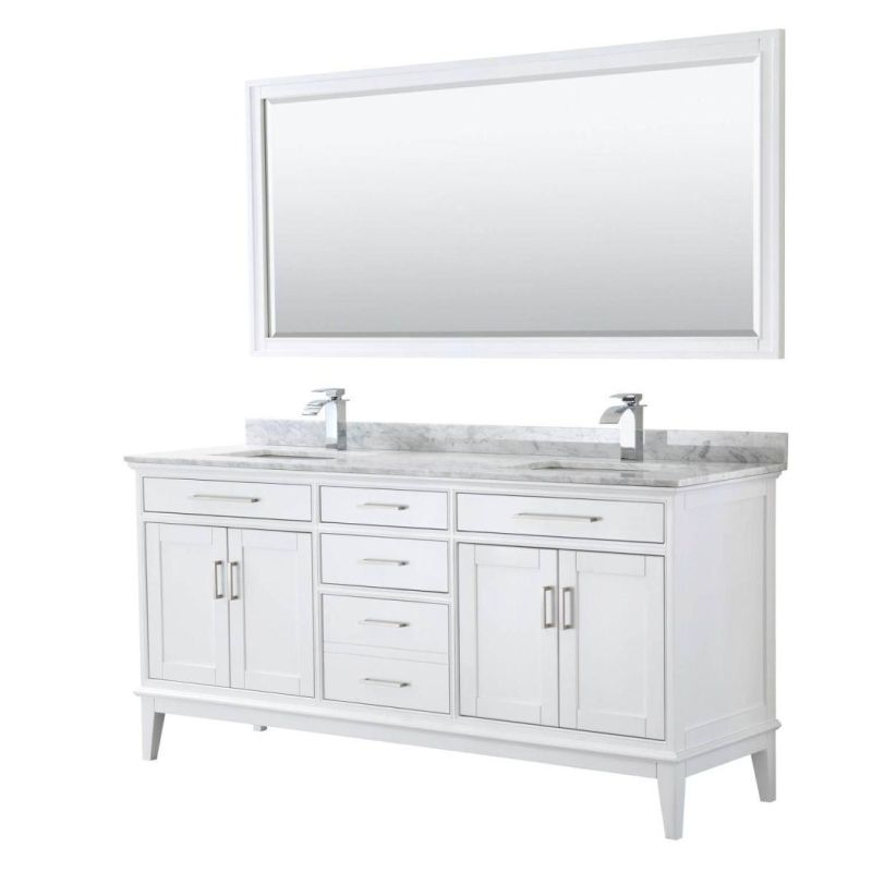 China Factory Wholesale Modern Light Luxury 72" Double Bathroom Vanity-Dark Gray
