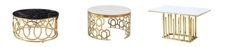 Gold Home Furniture Metal Base Modern Coffee Side Table for Living Room