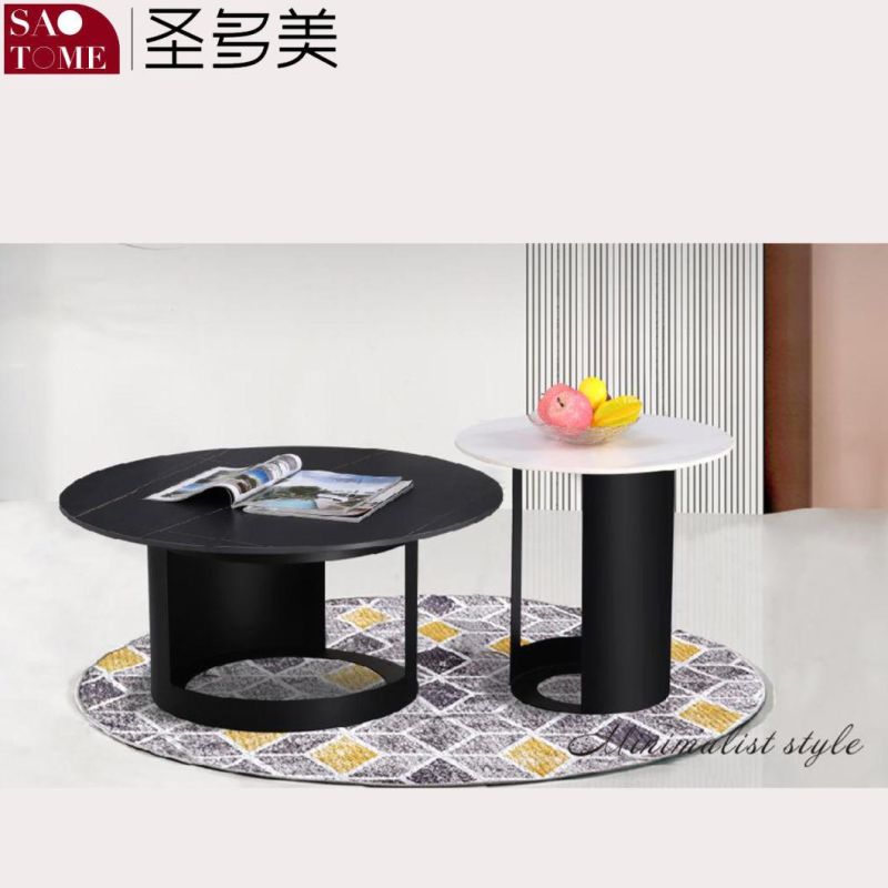 Modern Simple Luxury Leisure Living Room Furniture Slate Round Coffee Table