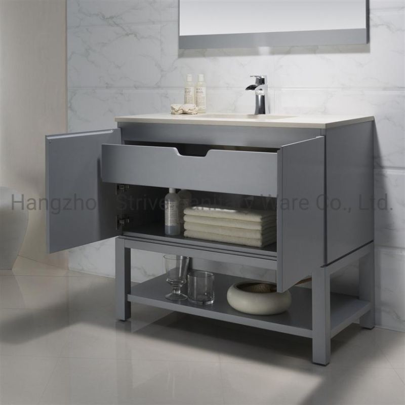 Bathroom Furniture Gray Modern Bathroom Vanity Cabinet Floor Mounted