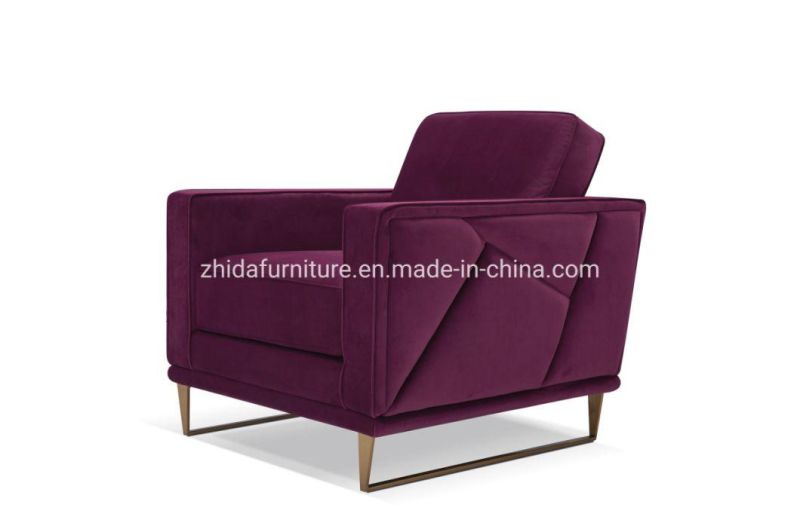 Comtemporary Luxury Home Living Room Fabric Furniture Metal Sofa Set