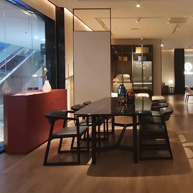 China Fty Direct Sale Popular Modern Diningroom Furniture Solid Wood Frame with Genuine Leather Upholstered Dining Chair