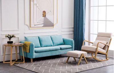 Wooden Hotel Living Room Furniture Fabric Upholstery Armchair Comfortable Leisure Chairs