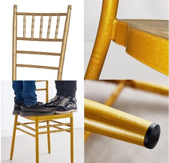 Factory Supply Wholesale Popular Tiffany Wedding Stacking Chiavari Metal Bamboo Chair