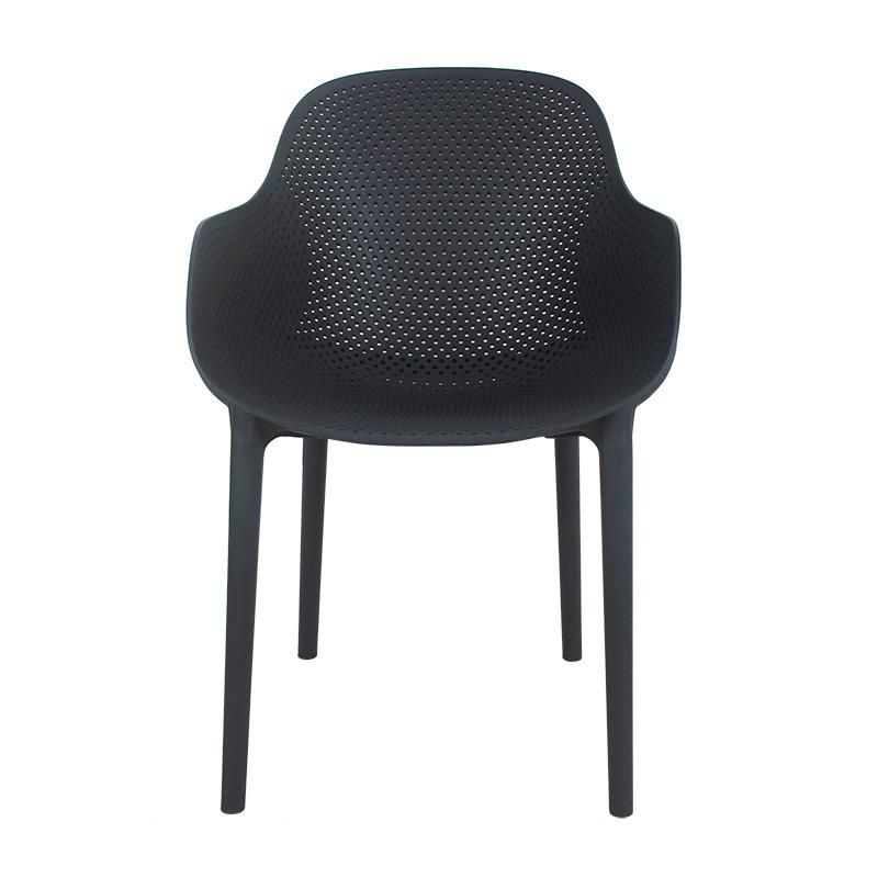 Wholesale Outdoor Furniture Modern Style Garden Furniture Erie Plastic Chair Eco-Friendly PP Armrest Dining Chair