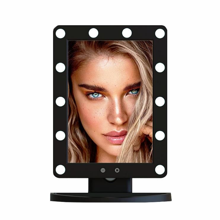 Table Top LED Cosmetic Mirror with 12 Bulbs for Beauty Makeup