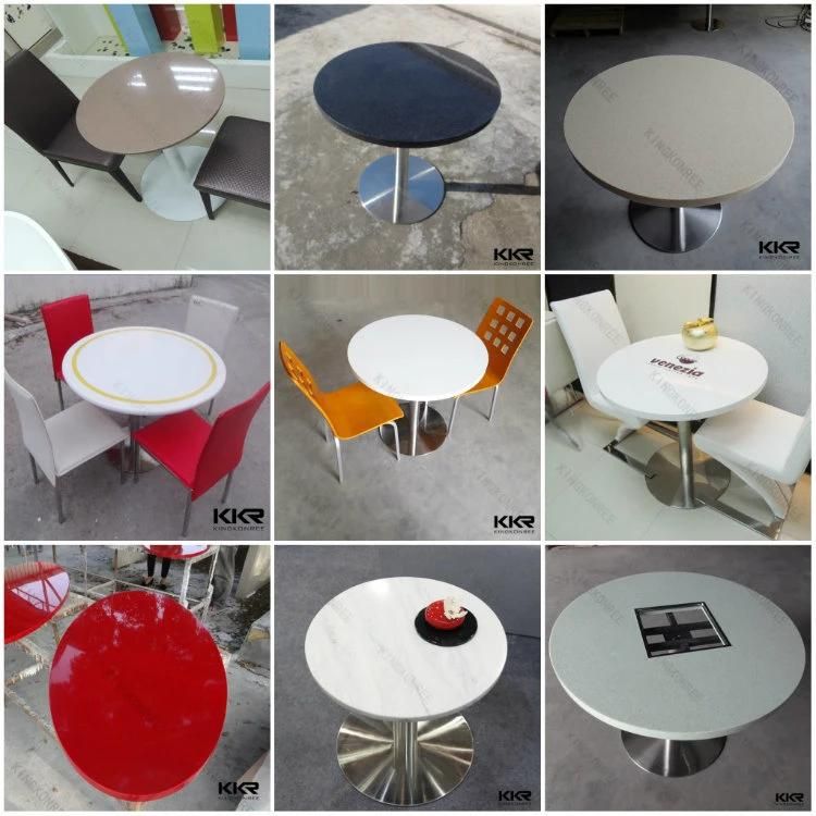 Hotel Furniture Square White Solid Surface Dining Tables