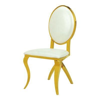 Modern Dining Furniture New Design Round Back Gold Stainless Steel Chair for Wedding