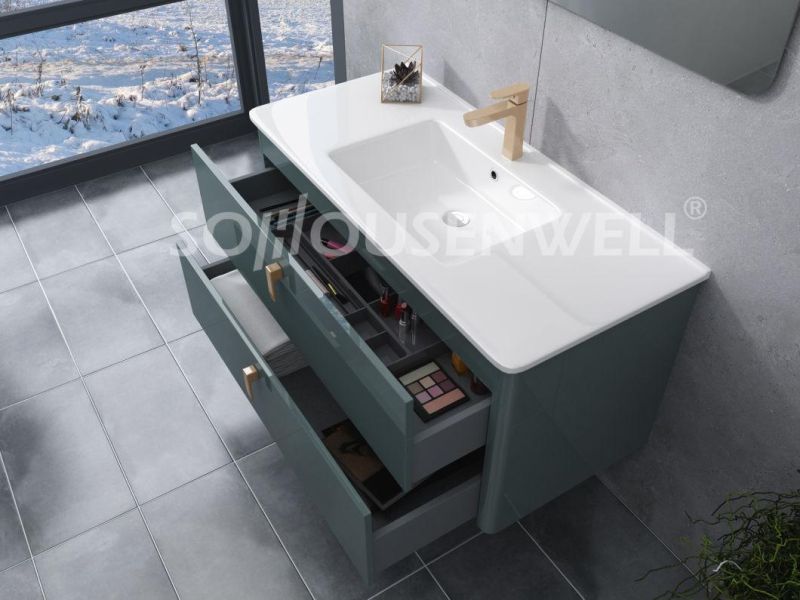 Metal Handle Bathroom Cabinet Environmental Protection Free Standing Bathroom Furniture