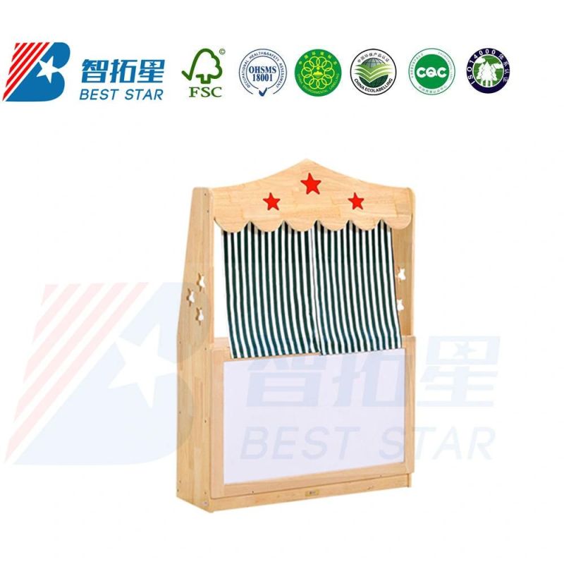 Kindergarten Role-Play Furniture, Preschool Children Playing Area and Indoor Playroom Furniture, Kids Puppet Workstation, Wood Play Game Workstation