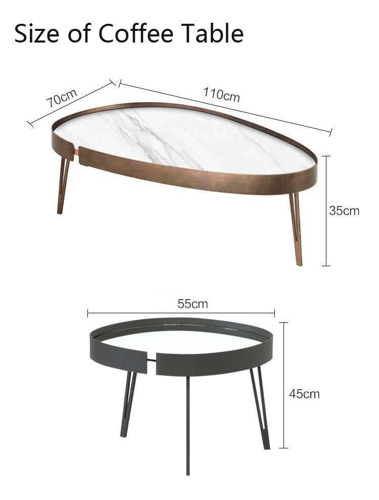 Modern Apartment Furniture Marble Rock Plate Tea Table