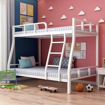Iron Bed Children&prime;s Bunk Bed Modern Minimalist Iron Frame Bed Small Apartment Loft Bed Stainless Steel Bed High and Low Iron Bed