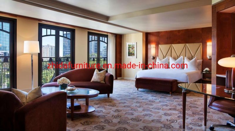 Customized Factory Luxury Modern Wooden Hotel Furniture for Bedroom Set with Double Bed