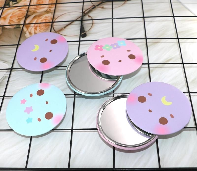 Small MOQ Customized Logo Polymorphic Cosmetic Pink Hand Mirrors Wholesale Bulk Makeup Hand Held Mirror