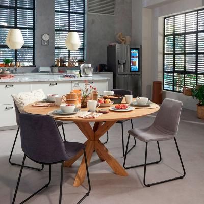 Multiple Color Modern Style Nordic Dining Rooms Sillas Metal Leg Upholstery Fabric Chair