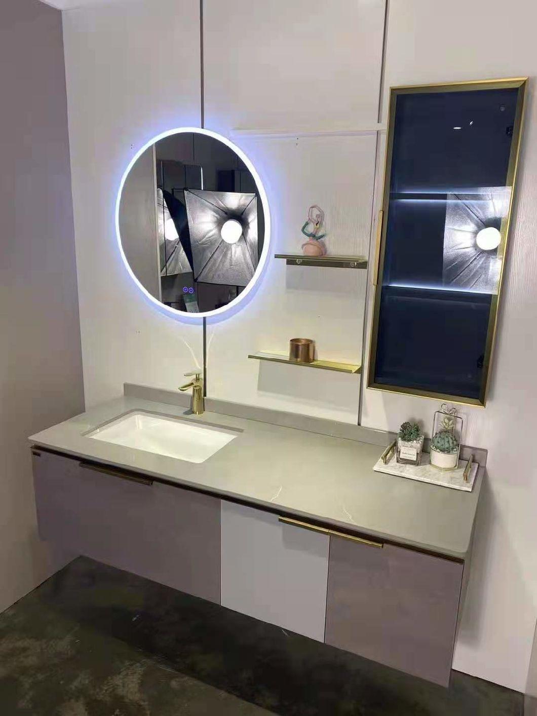 MDF Melamine Double Twin Sink Wall Modern Bathroom Hotel Furniture