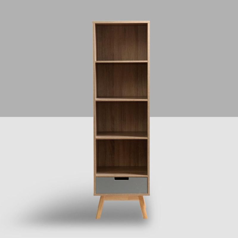 Small Wood Home Furniture Modern Corner Bookcase for Home Office