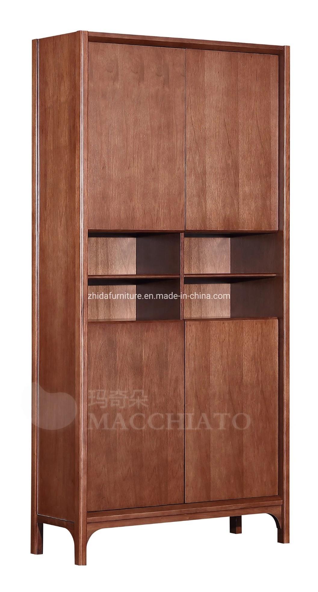 Zhida High-End Modern Home Furniture Solid Wood Wall Cabinet Villa Living Room Combination TV Stand