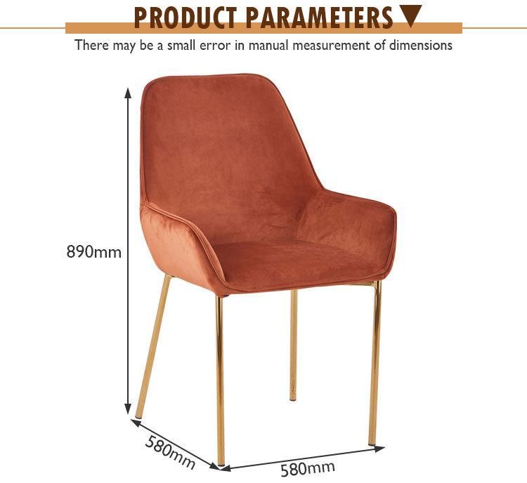 Cheap Kitchen Restaurant Occasional Armchair Upholstered Soft Seat Velvet Dining Chair
