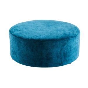 Modern Velvet Home Office Hotel Living Room Furniture Round Ottoman Pouf for Bedroom Without Legs
