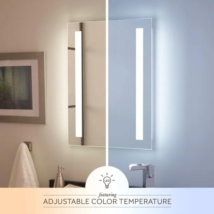 Rectangle Bathroom LED Mirror Wall Mounted Illuminated with Defogger Decorative