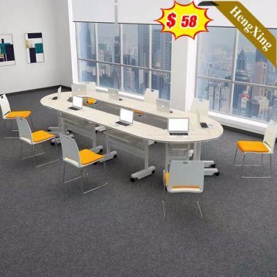 2022 Factory Wholesale Wooden Modern Office School Furniture Round Meeting Folding Table with Chair