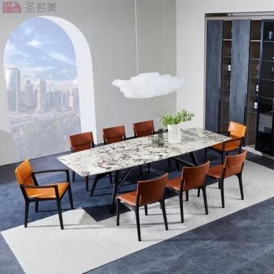 Italian Style Marble Dining Table for Modern Hot Selling Families and Hotels