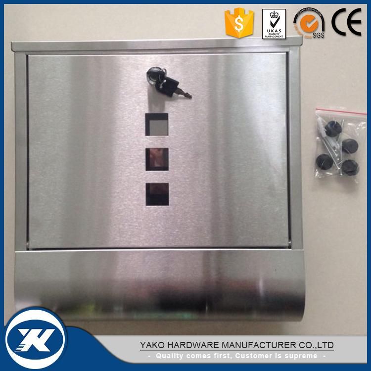 Stainless Steel 304 or 430 Wall Mounted Residential Waterproof Mailbox